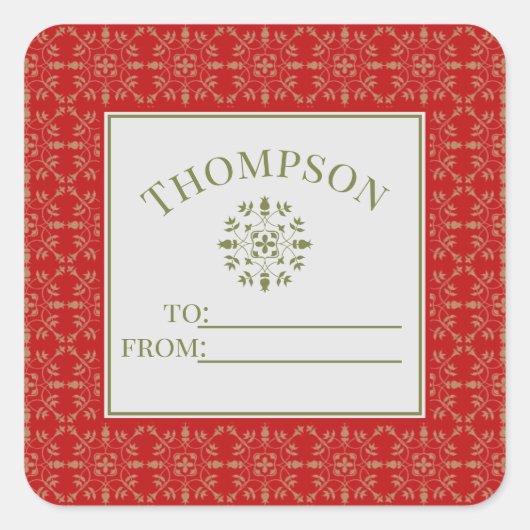 シンプルエレガントスノーフレーククラシックの休日から スクエアシール (正面)