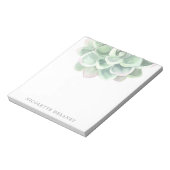 シンプルエレガントセージ緑の水色の多肉質 ノートパッド (回転)