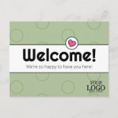 シンプルエレガントセージGreen Business Welcome ポストカード (正面)