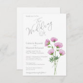 シンプルエレガントゼラニウムフローラ結婚ズ 招待状 (正面/裏面)