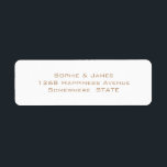 シンプルエレガントソフト金ゴールド結婚差出人住所 ラベル<br><div class="desc">ソフトシンプル金ゴールドの結婚差出人住所ラベル。</div>