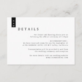 シンプルエレガントタイポグラフィモノグラ結婚ム詳細 エンクロージャーカード