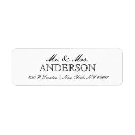 シンプルエレガントタイポグラフィ差出人住所ラベル ラベル