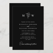 シンプルエレガントタイポグラフィ結婚ズ 招待状 (正面/裏面)