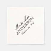 シンプルエレガントタイポグラフィ結婚ナプキン スタンダードカクテルナプキン (正面)