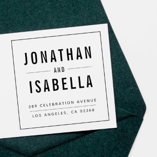 シンプルエレガントタイポグラフィ結婚差出人住所 ラバースタンプ