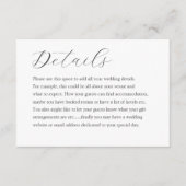 シンプルエレガントタイポグラフィ結婚詳細 エンクロージャーカード (正面)