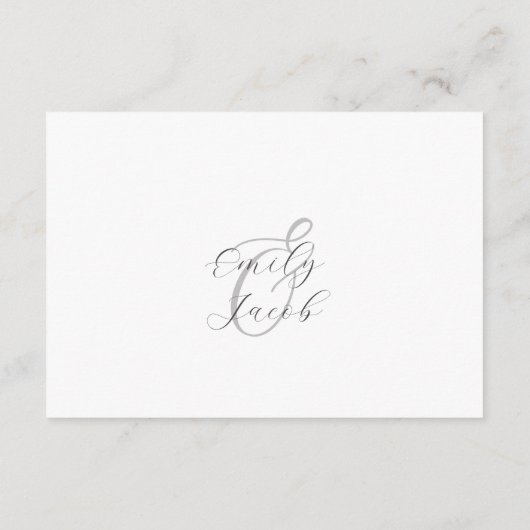 シンプルエレガントタイポグラフィ結婚詳細 エンクロージャーカード (裏面)