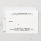 シンプルエレガントタイポグラフィ |商品券 (裏面)