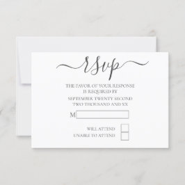 シンプルエレガントタイポグラフィRSVP結婚の 出欠カード