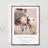 シンプルエレガントタータンチェックカスタム家族の写真 シーズンカード (正面)