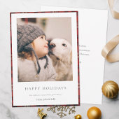 シンプルエレガントタータンチェックカスタム家族の写真 シーズンカード