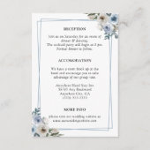 シンプルエレガントダスティブルーフローラ結婚ズ エンクロージャーカード (正面)