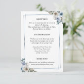 シンプルエレガントダスティブルーフローラ結婚ズ エンクロージャーカード (スタンド正面)