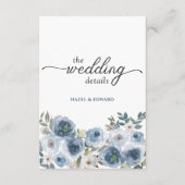 シンプルエレガントダスティブルーフローラ結婚ズ エンクロージャーカード (裏面)