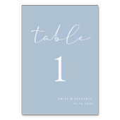 シンプルエレガントダスティブルー結婚ズ テーブルナンバー (裏面)