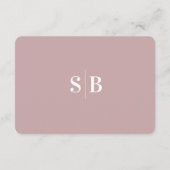 シンプルエレガントダスティマウヴ結婚ピンク詳細 エンクロージャーカード (裏面)