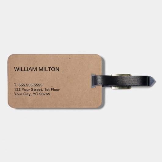 シンプルエレガントダンボールグレイストライプモノグラム ラゲッジタグ (裏面横)