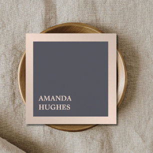 シンプルエレガントダークグレイフェイク金属コンサルタント スクエア名刺