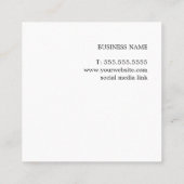 シンプルエレガントダークグレイフェイク金属コンサルタント スクエア名刺 (裏面)