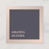 シンプルエレガントダークグレイフェイク金属コンサルタント スクエア名刺 (正面)