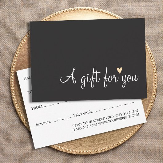 シンプルエレガントダークグレー金ゴールドハート美しい