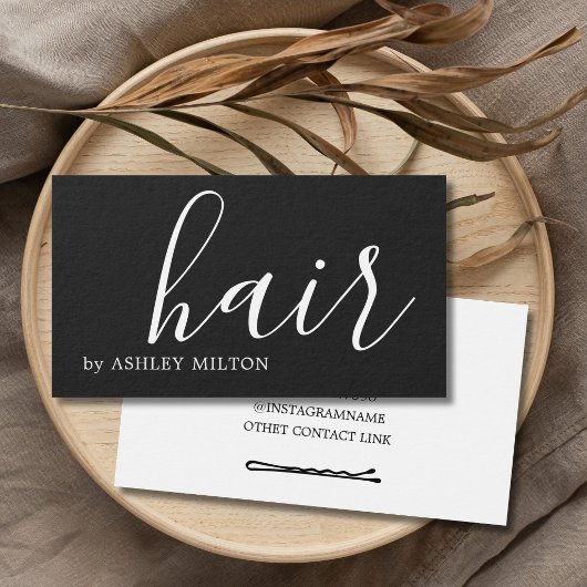 シンプルエレガントダークグレーWHite美容師