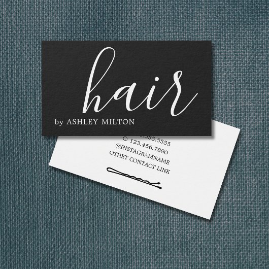 シンプルエレガントダークグレーWHite美容師