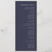 シンプルエレガントダークネイビーブルー結婚ズ プログラム (裏面)