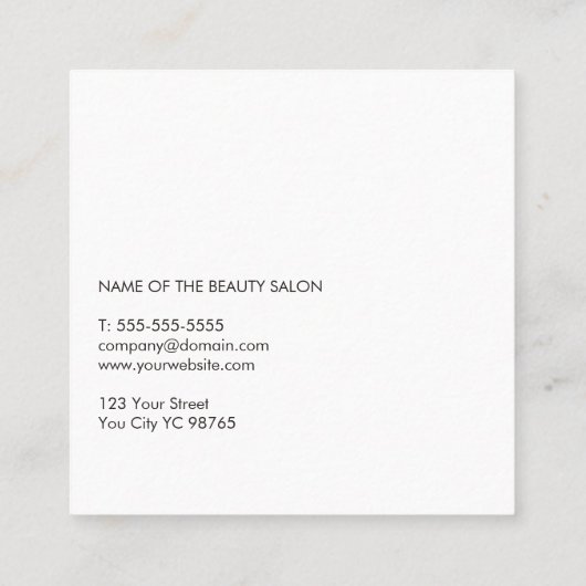 シンプルエレガントダークメイクアーティスト スクエア名刺 (裏面)