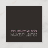 シンプルエレガントダークメイクアーティスト スクエア名刺 (正面)