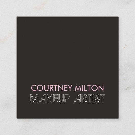 シンプルエレガントダークメイクアーティスト スクエア名刺 (正面)