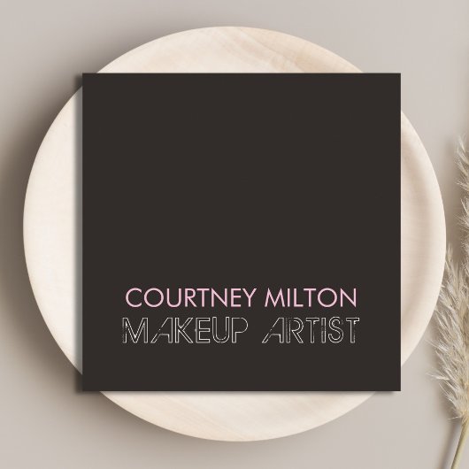 シンプルエレガントダークメイクアーティスト スクエア名刺