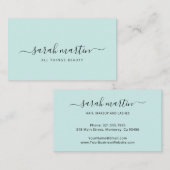 シンプルエレガントティール（緑がかった色）ターコイズ 名刺 (正面/裏面)