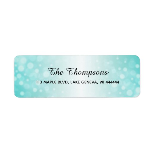 シンプルエレガントティール（緑がかった色）勾配 ラベル (正面)