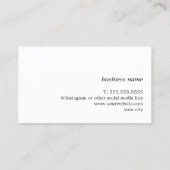 シンプルエレガントテクスチャの白をクはっきりしたリア 名刺 (裏面)