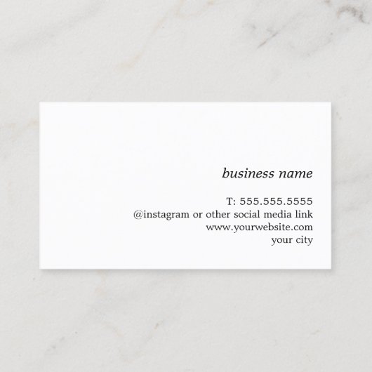 シンプルエレガントテクスチャの白をクはっきりしたリア 名刺 (裏面)