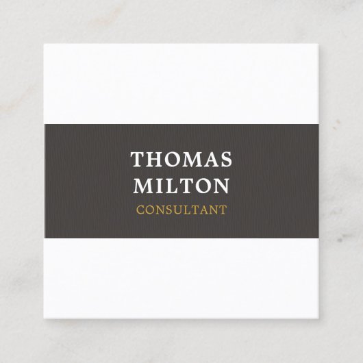 シンプルエレガントテクスチャ灰色コンサルタント スクエア名刺 (正面)