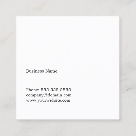 シンプルエレガントテクスチャ灰色コンサルタント スクエア名刺 (裏面)