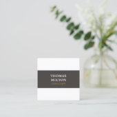 シンプルエレガントテクスチャ灰色コンサルタント スクエア名刺 (スタンド正面)