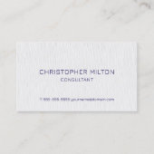 シンプルエレガントテクスチャ白ブルーコンサルタントブシン 名刺 (正面)