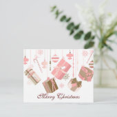 シンプルエレガントディコールメリークリスマス シーズンポストカード (スタンド正面)