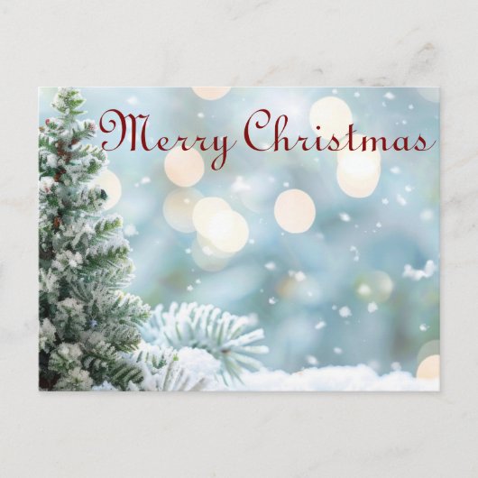 シンプルエレガントデコールスノーフレークメリークリスマス シーズンポストカード (正面)