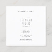 シンプルエレガントデザインプロフェッショナルモダンテンプレート スクエア名刺 (裏面)