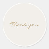 シンプルエレガントニュートラルありがとう結婚ステッカー ラウンドシール (正面)