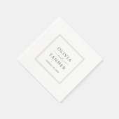 シンプルエレガントニュートラル・ベージュとホワイト結婚ズ スタンダードカクテルナプキン (角)