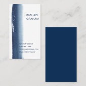 シンプルエレガントネイビーブルーモダン 名刺 (正面/裏面)