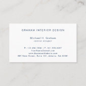 シンプルエレガントネイビーブルー水色モダン 名刺 (裏面)