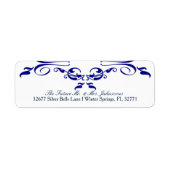 シンプルエレガントネイビー結婚ル住所 シール (正面)