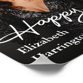 シンプルエレガントハッピーバースデー ポスター (角)